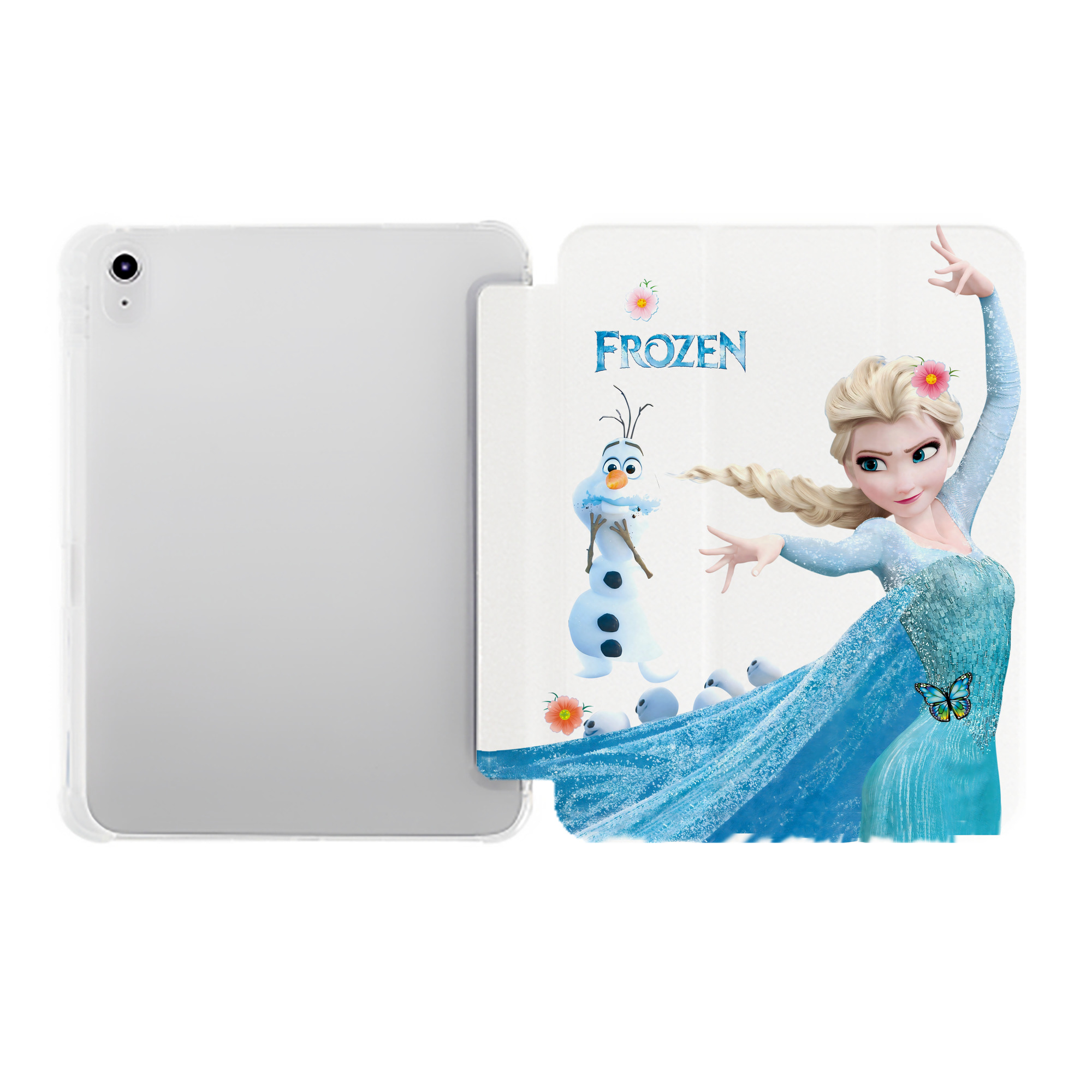 （画像用） アナと雪の女王 アンナ エルサ Frozen Anna Elsa IPad ケース ペン収納付き 三つ折りスタンド PUレザー×シリコン 対応機種9.5/10.5/10.9インチ
